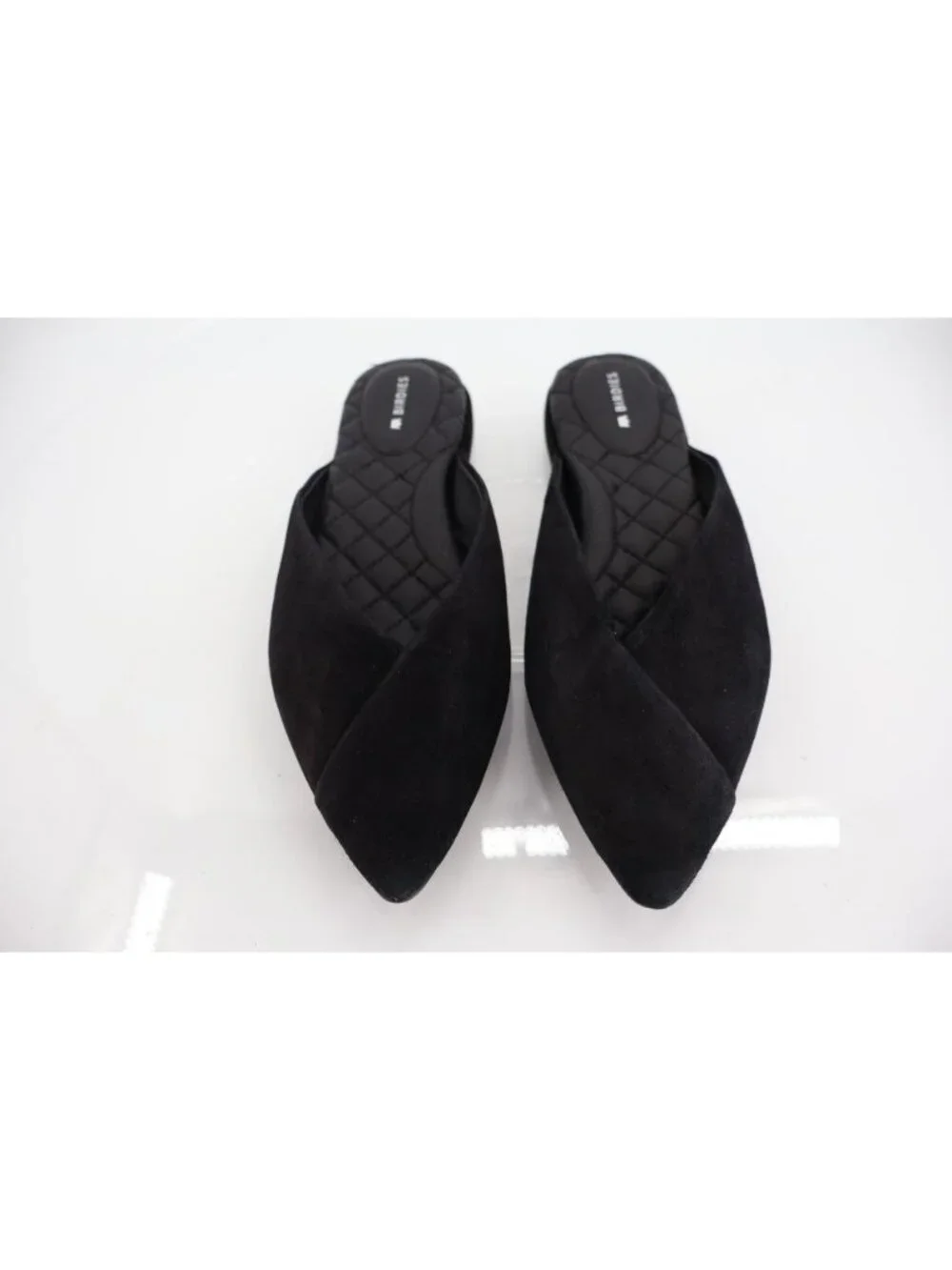 Birdies The Swan Mule Slide Slip-On Women’s Size 5 Black Suede Flat Pointy